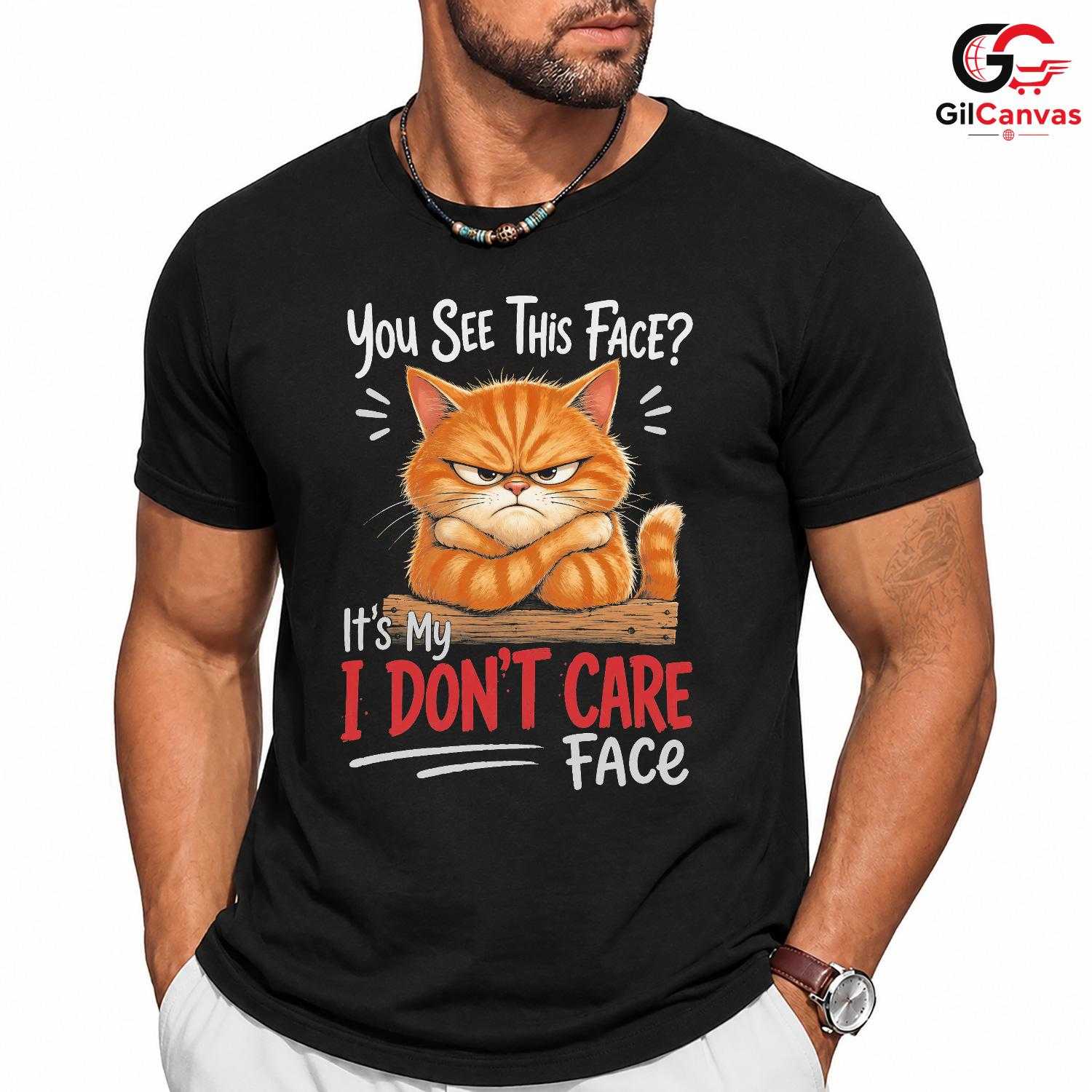 I Dont Care Grumpy Cat T-Shirt Sarcastic Everyday Humor Unisex Feline Lover Tee