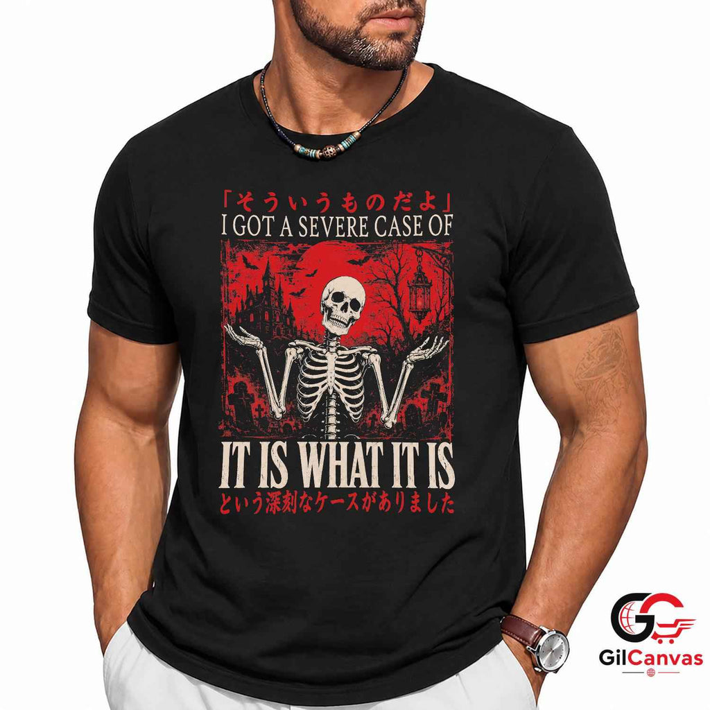 It Is What It Is Skeleton Tee Spooky Gothic Graveyard Unisex Halloween Apparel