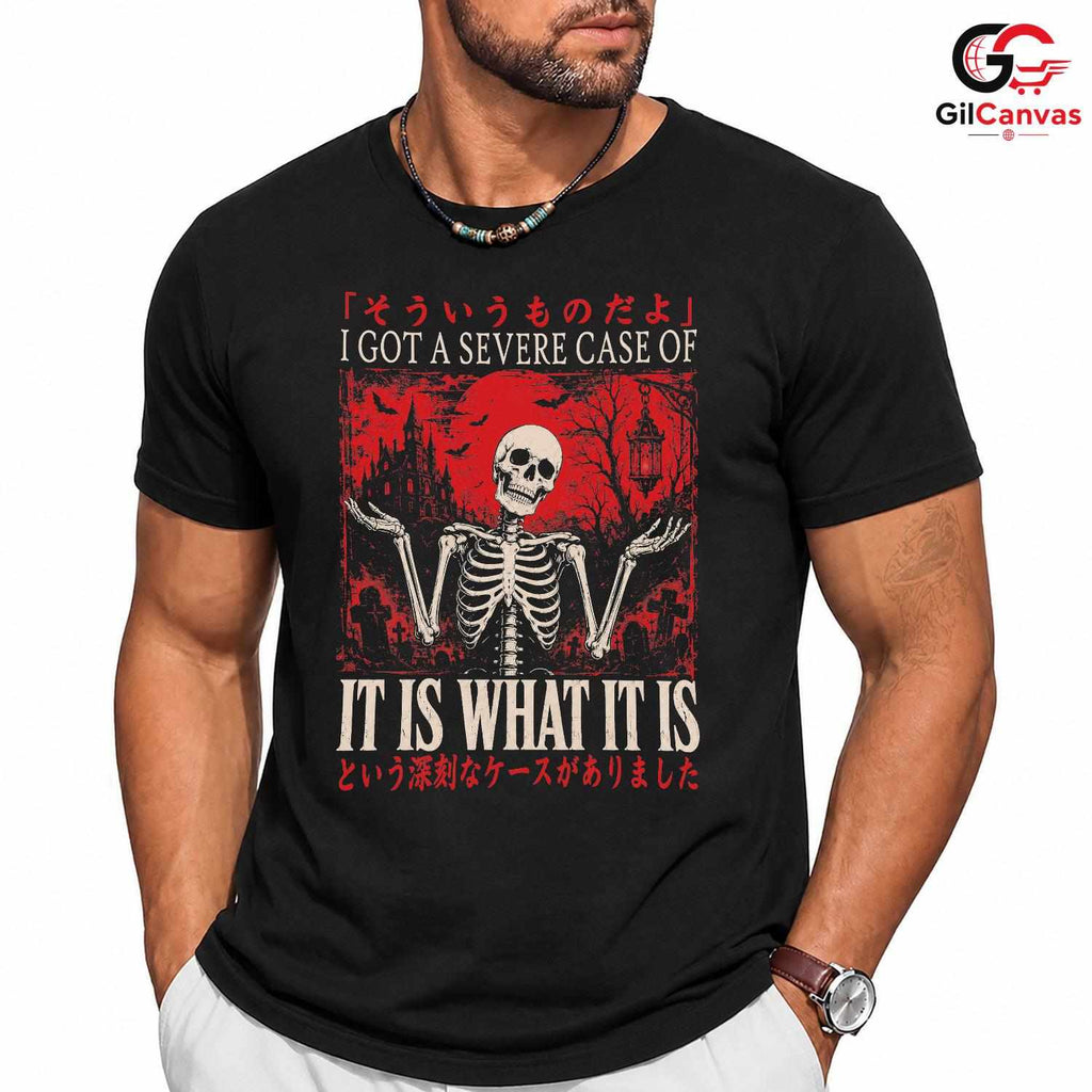 It Is What It Is Skeleton Tee Spooky Gothic Graveyard Unisex Halloween Apparel