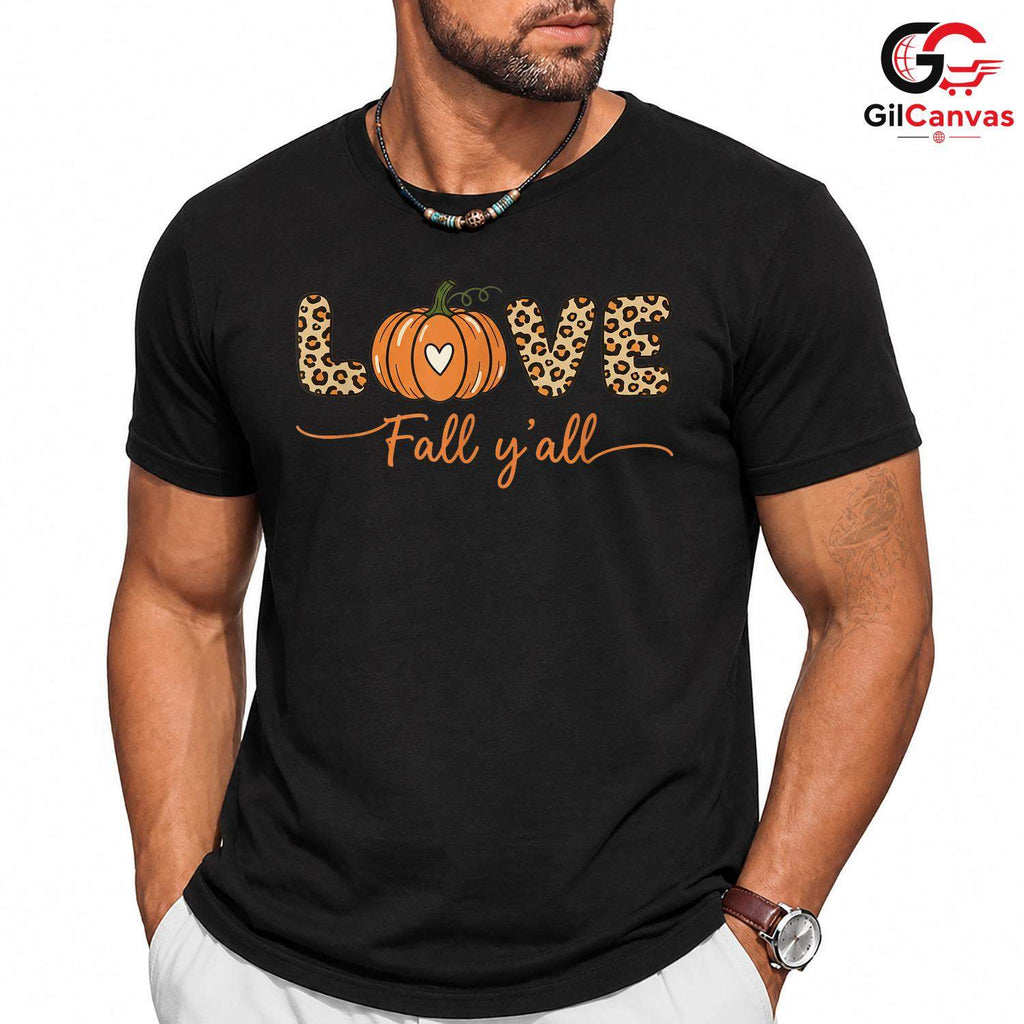 Leopard Pumpkin Fall T-Shirt Unisex Cute Autumn Graphic Gift Women And Teens
