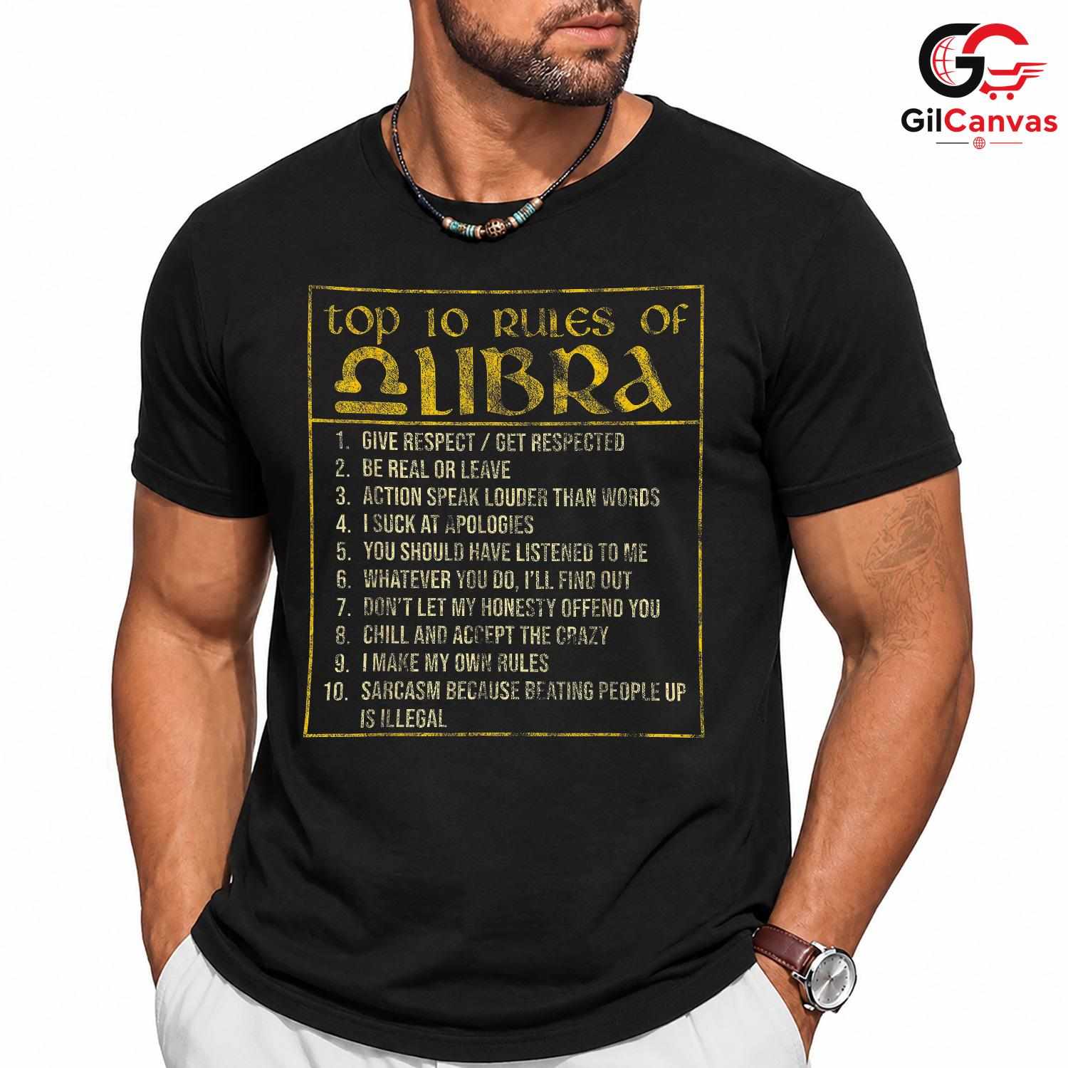 Libra Top Ten Rules Guide Tee Unisex Perfect Astrology Birthday Friend Gift