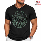 Mountain Landscape T-Shirt Nature Lover Outdoor Adventure Men Women Cool Tee