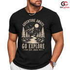 Mountain River Adventure T-Shirt Outdoor Explorer Unisex Hiking Graphic Apparel