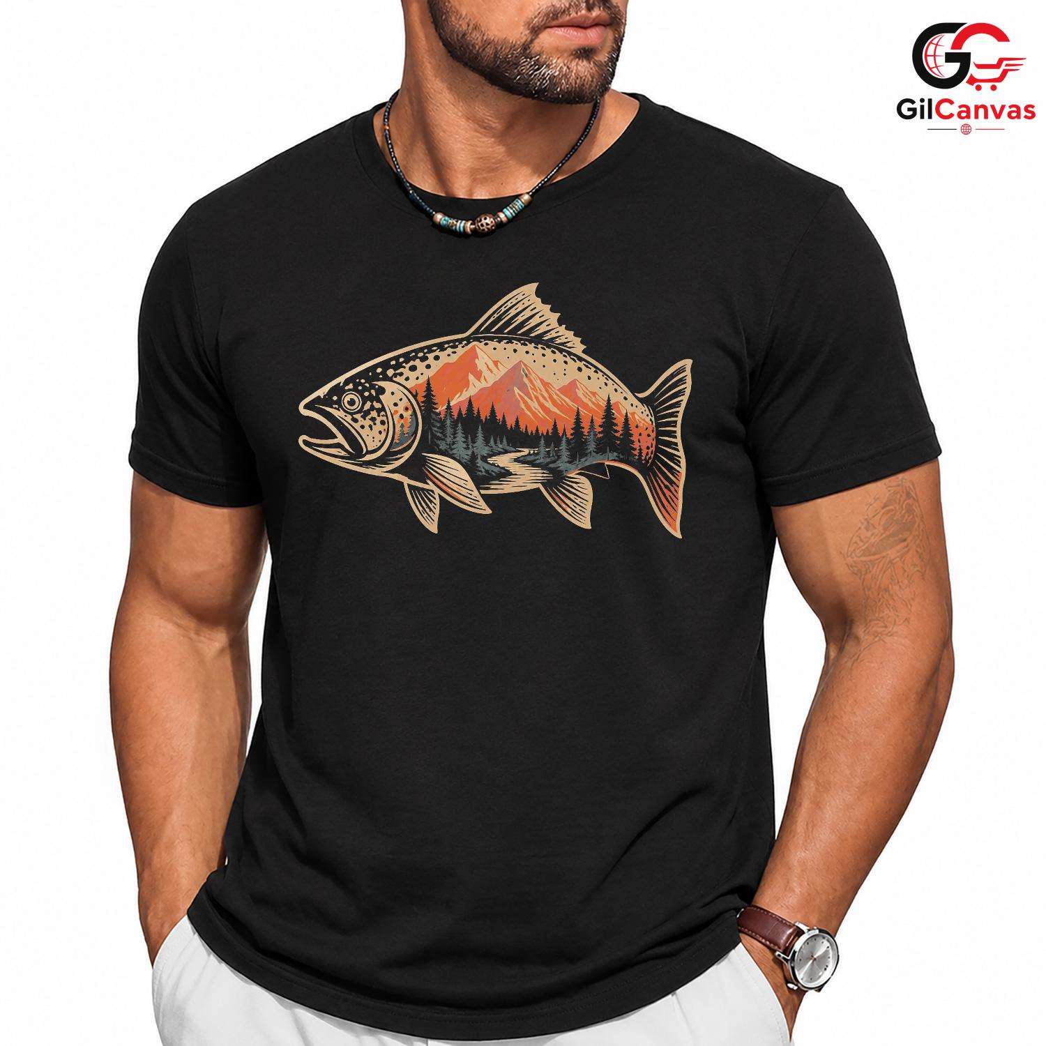 Mountain Trout Fishing Shirt Outdoor Enthusiast Perfect Gear Unisex Apparel
