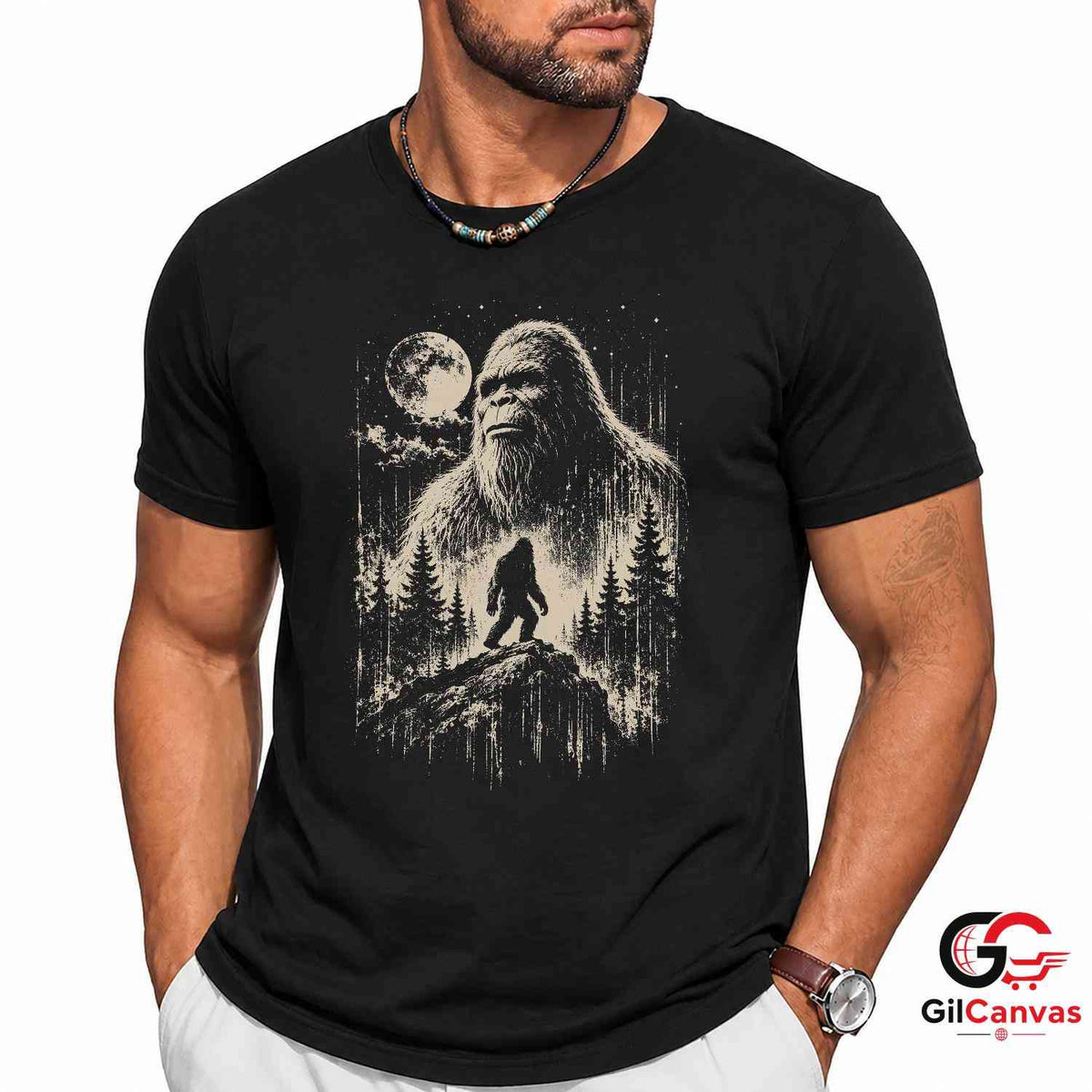 Mythical Bigfoot Halloween T-Shirt Nature Adventure Lover Unisex Graphic Tee