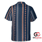 Navy Tropical Hawaiian Shirt For Summer Events Unisex Beach Casual Outfits