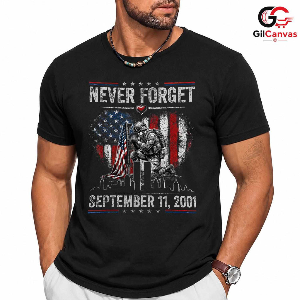 Never Forget Memorial Tee Shirt Unisex Patriotic Adult Gift For Remembrance Day