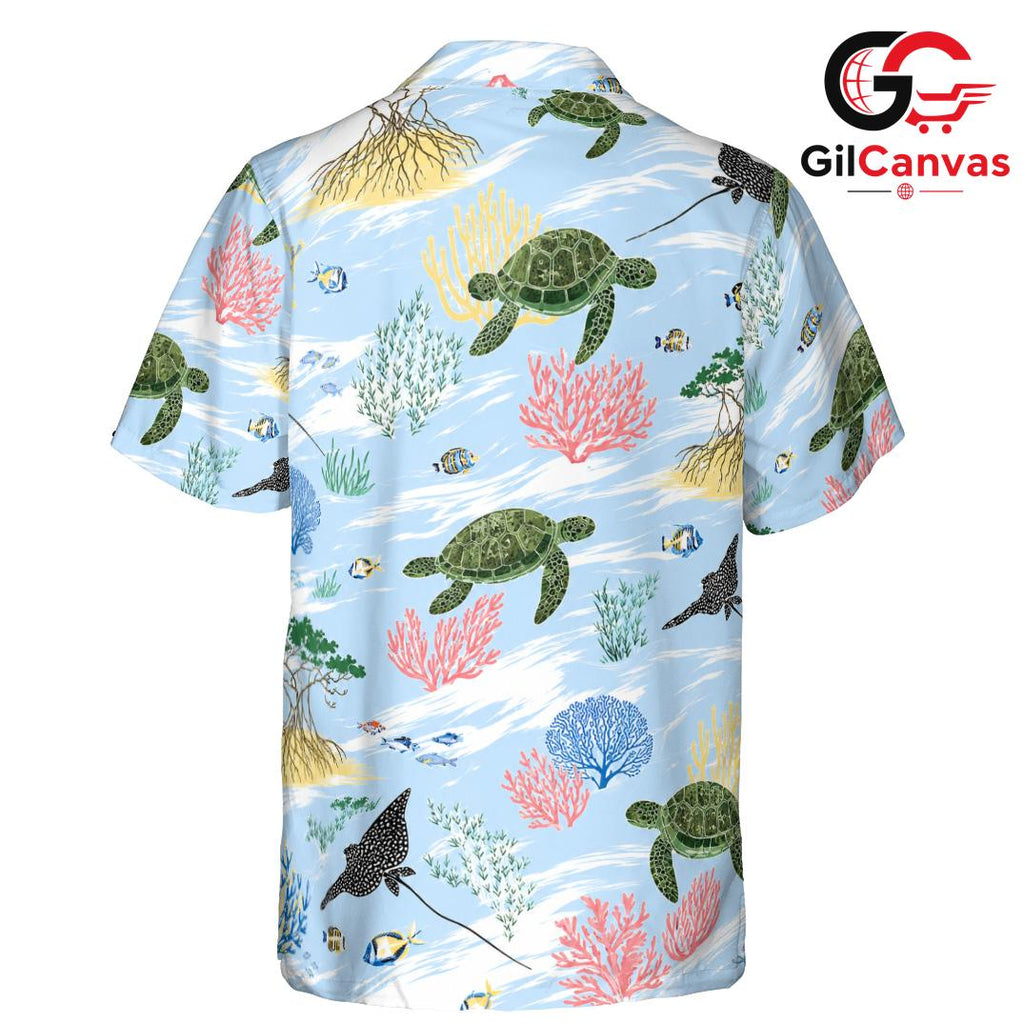 Ocean Life Coral Reef Shirt, Premium Unisex Sea Turtle Top For Summer Beach