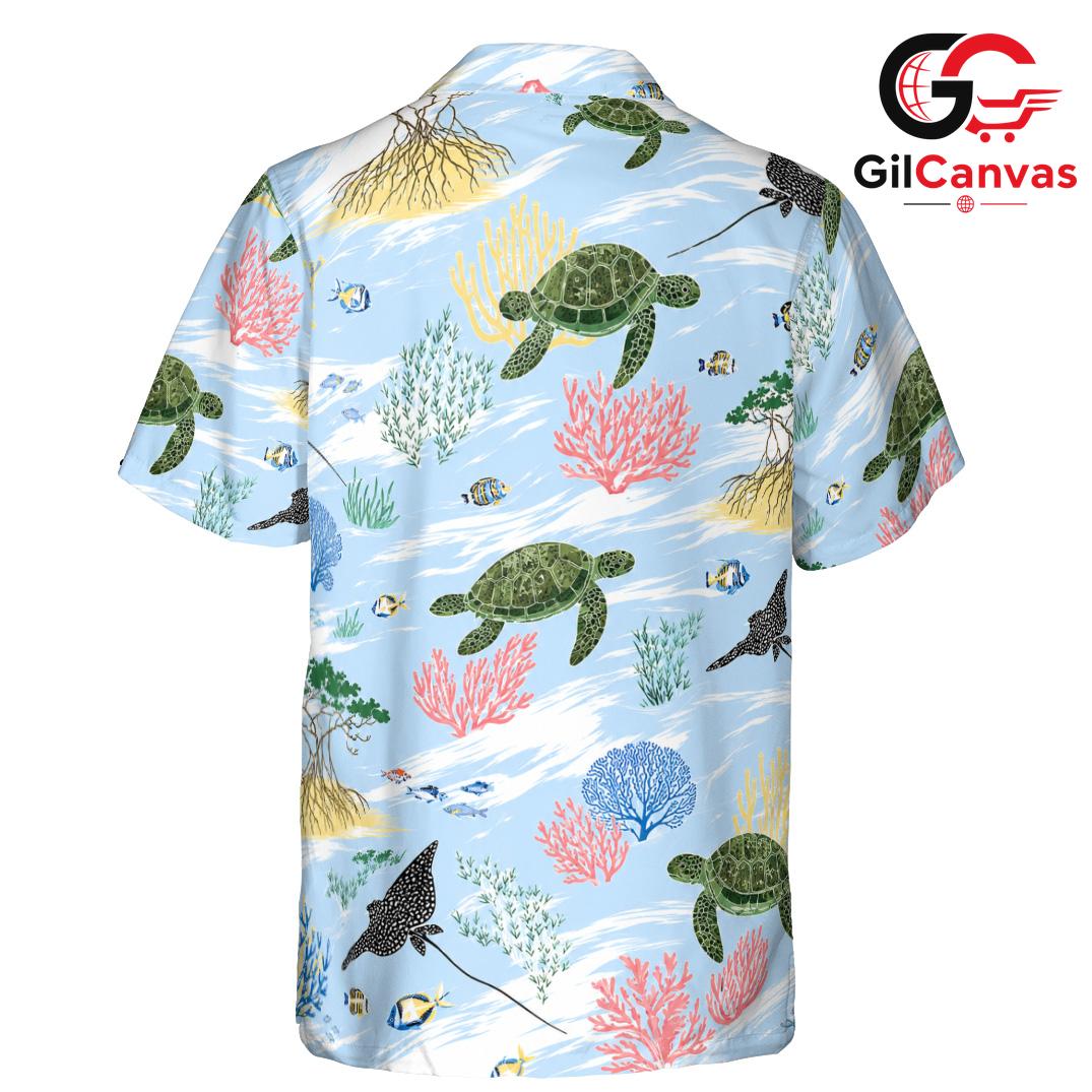 Ocean Life Coral Reef Shirt, Premium Unisex Sea Turtle Top For Summer Beach