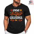 One Thankful Grandma Fall T-Shirt Unisex Autumn Leaves Thanksgiving Gift