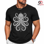 Ornate Tribal Octopus T-Shirt Marine Life Nautical Unisex Cephalopod Gift Tee