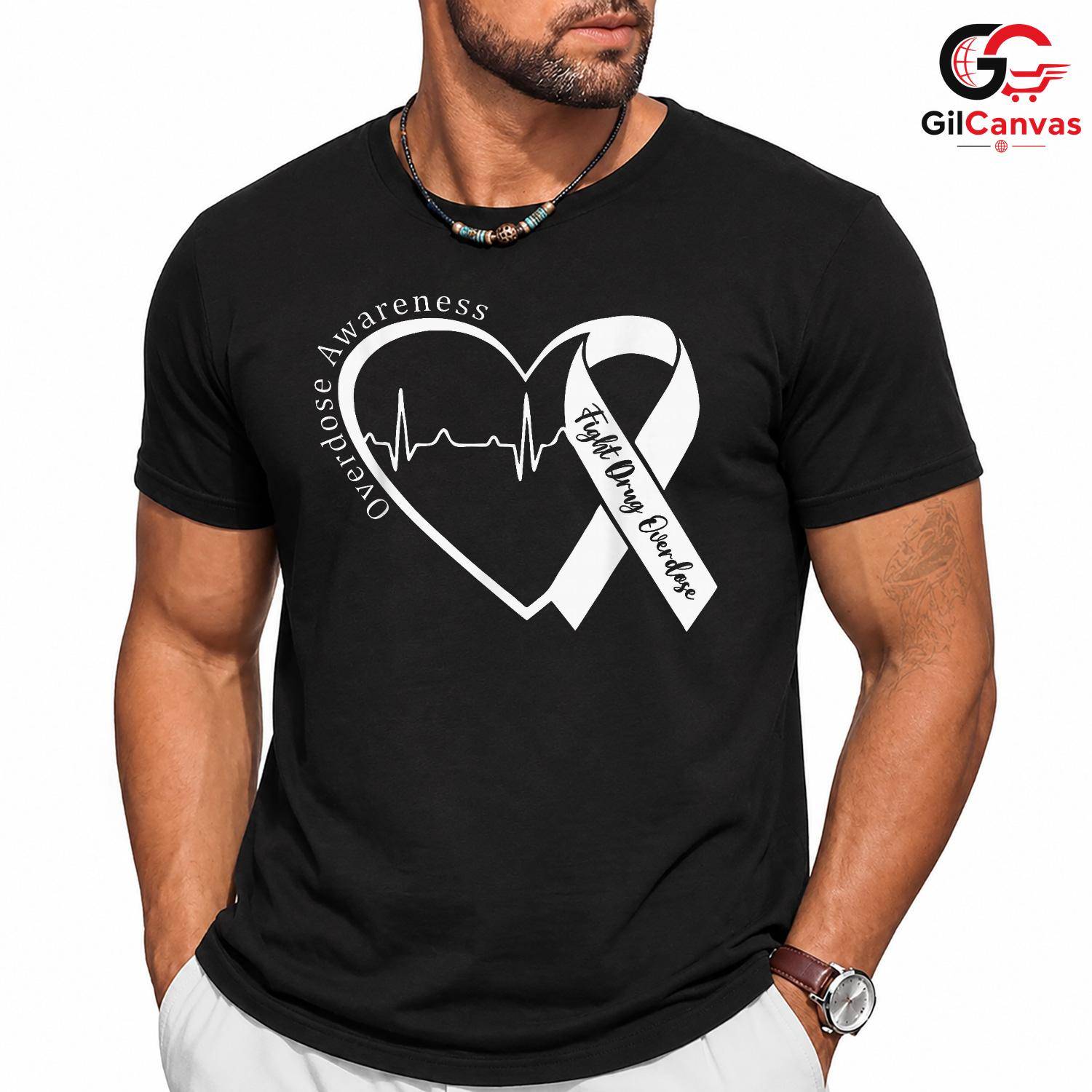 Overdose Recovery Tee Shirt Unisex Awareness Event Supporter Gift Adults
