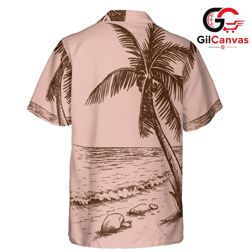 Palm Tree Beach Hawaiian Tee, Lightweight Unisex Casual Wear Summer Vacations