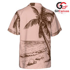 Palm Tree Beach Hawaiian Tee, Lightweight Unisex Casual Wear Summer Vacations