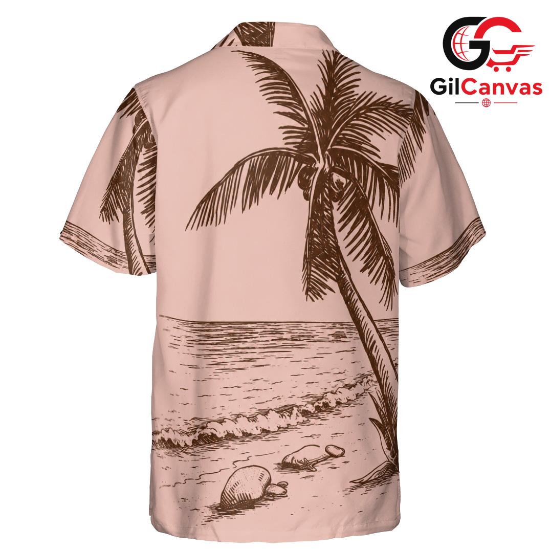 Palm Tree Beach Hawaiian Tee, Lightweight Unisex Casual Wear Summer Vacations