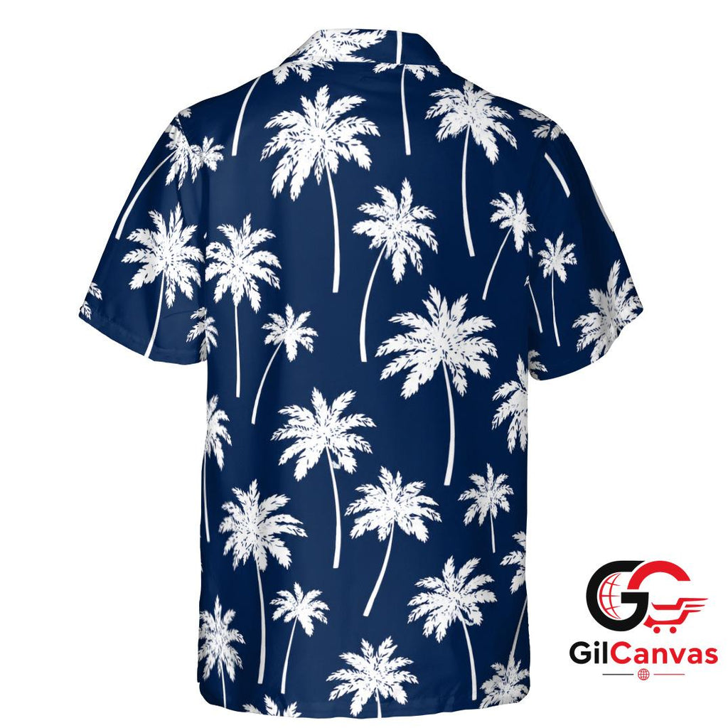 Palm Tree Print Hawaiian Shirt For Summer Vacation Men Beach Tropical Style
