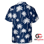 Palm Tree Print Hawaiian Shirt For Summer Vacation Men Beach Tropical Style