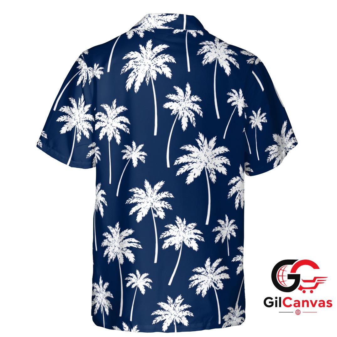 Palm Tree Print Hawaiian Shirt For Summer Vacation Men Beach Tropical Style