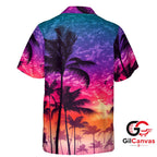 Palm Tree Sunset Hawaiian Shirt Vacation Summer Unisex Beachwear Apparel