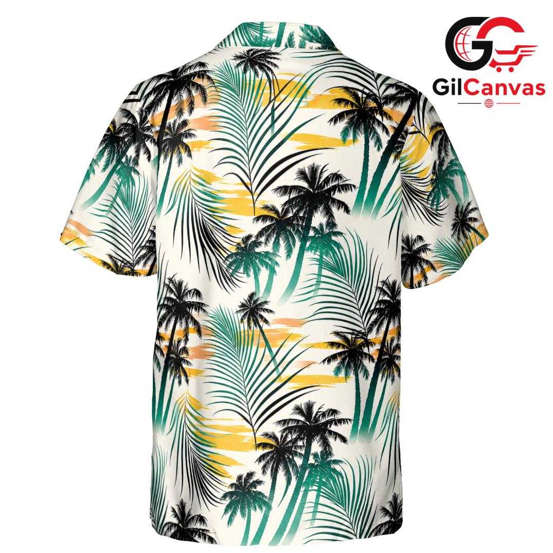 Palm Tree Tropical Shirt Men, Fun Casual Style Summer Beach Party Events