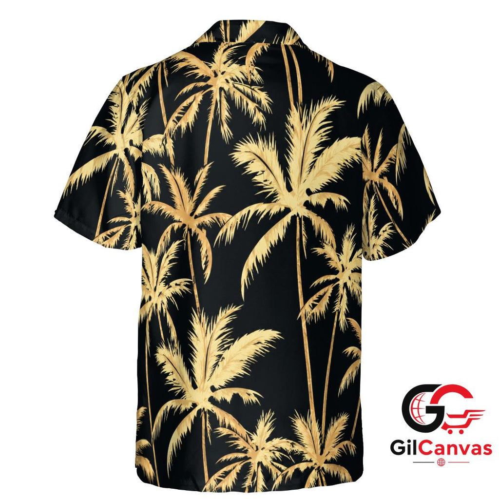 Palm Tree Unisex Hawaiian Shirt For Summer Vacation Casual Beach Wear Vibe