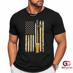Patriotic Beer Drinking Flag T-Shirt Independence Day Unisex Graphic Apparel Tee