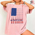 Patriotic Fishing Rod Flag T-Shirt Fourth Of July Angler Unisex Graphic Apparel