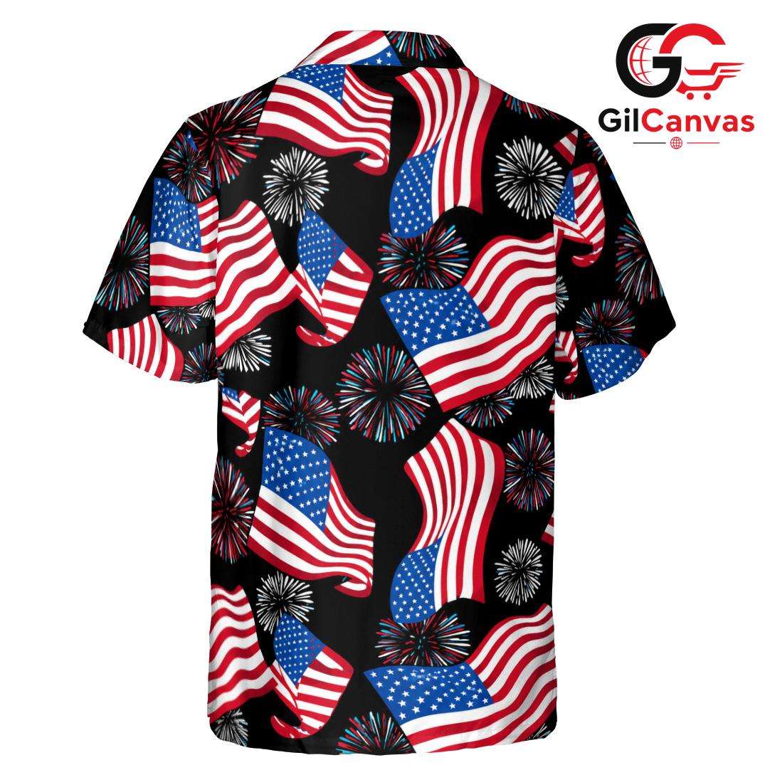 Patriotic USA Hawaiian Tee Unisex, Perfect Summer Fun For Independence Day