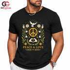 Peace Love Floral Dove T-Shirt Unisex Event Graphic Apparel Inspiring Nature Shirt