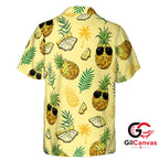Pineapple Print Hawaiian Shirt For Summer Vacations Men Casual Tropical Vibe