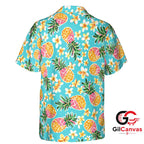 Pineapple Print Hawaiian Shirt Women Summer Tropical Flowers Relaxed Fits