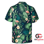Pink Flamingo Hawaiian Shirt For Summer Beach Parties Men Tropical Vibe