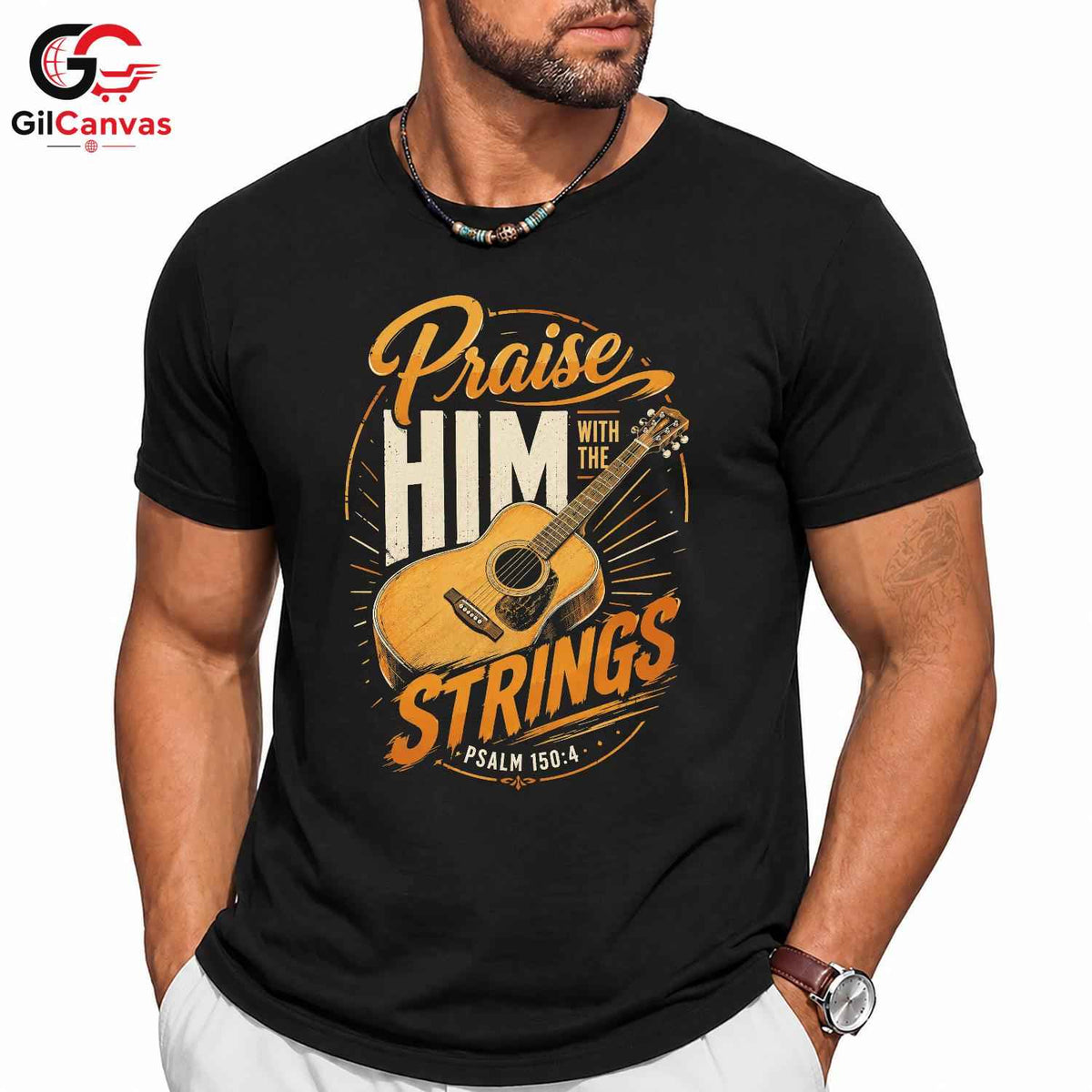 Praise With Strings T-Shirt Faith Event Music Lover Religious Unisex Apparel