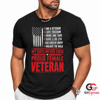 Proud Female Veteran T-Shirt Distressed US Flag Unisex Military Service Apparel