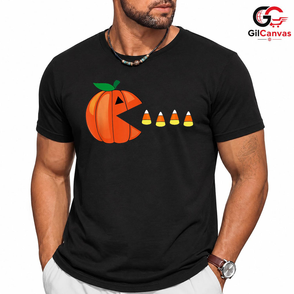Pumpkin Candy Halloween T-Shirt Unisex Fun Spooky Gift Idea For Kids And Teens
