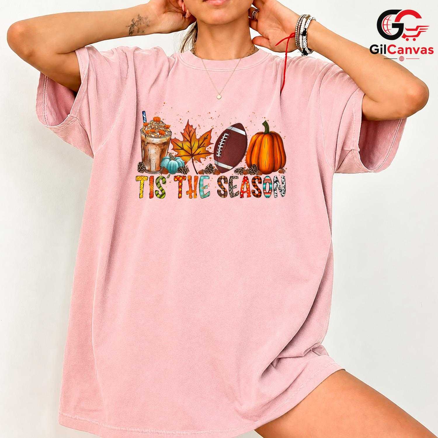 Pumpkin Football Fall Game Tee Unisex Thanksgiving Holiday Gift For Kids All