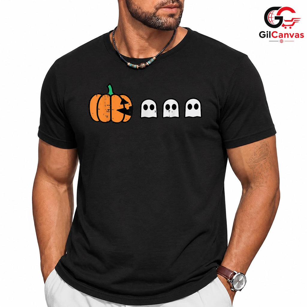 Pumpkin Ghosts Spooky T-Shirt Unisex Fun Halloween Event Gift For All Ages
