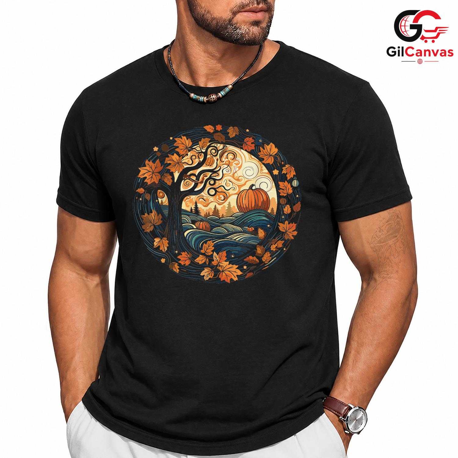 Pumpkin Tree Fall Themed Shirt Unisex Perfect Autumn Lover Gift For Adults