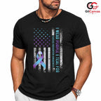 Purple Teal Ribbon Health Tee Unisex Suicide Prevention Awareness Gift All