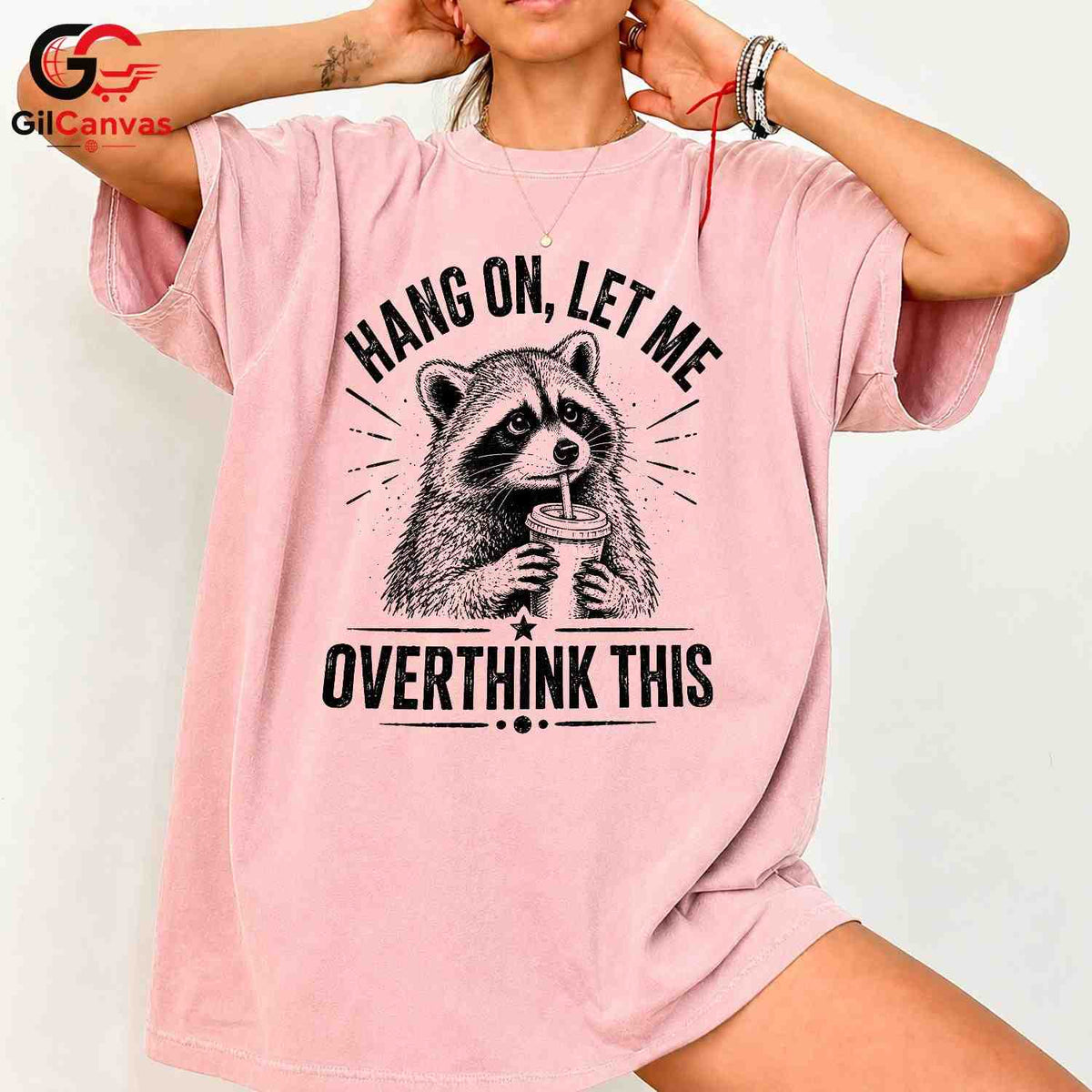 Raccoon Coffee Lover T-Shirt Humorous Custom Art Design Unisex Novelty Gift