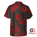 Red Hibiscus Tee Hawaiian Shirt For Beach Vacation Unisex Tropical Wear