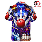 Retro Bowling Hawaiian Tee Unisex, Perfect Vintage Party Design Summer Fun