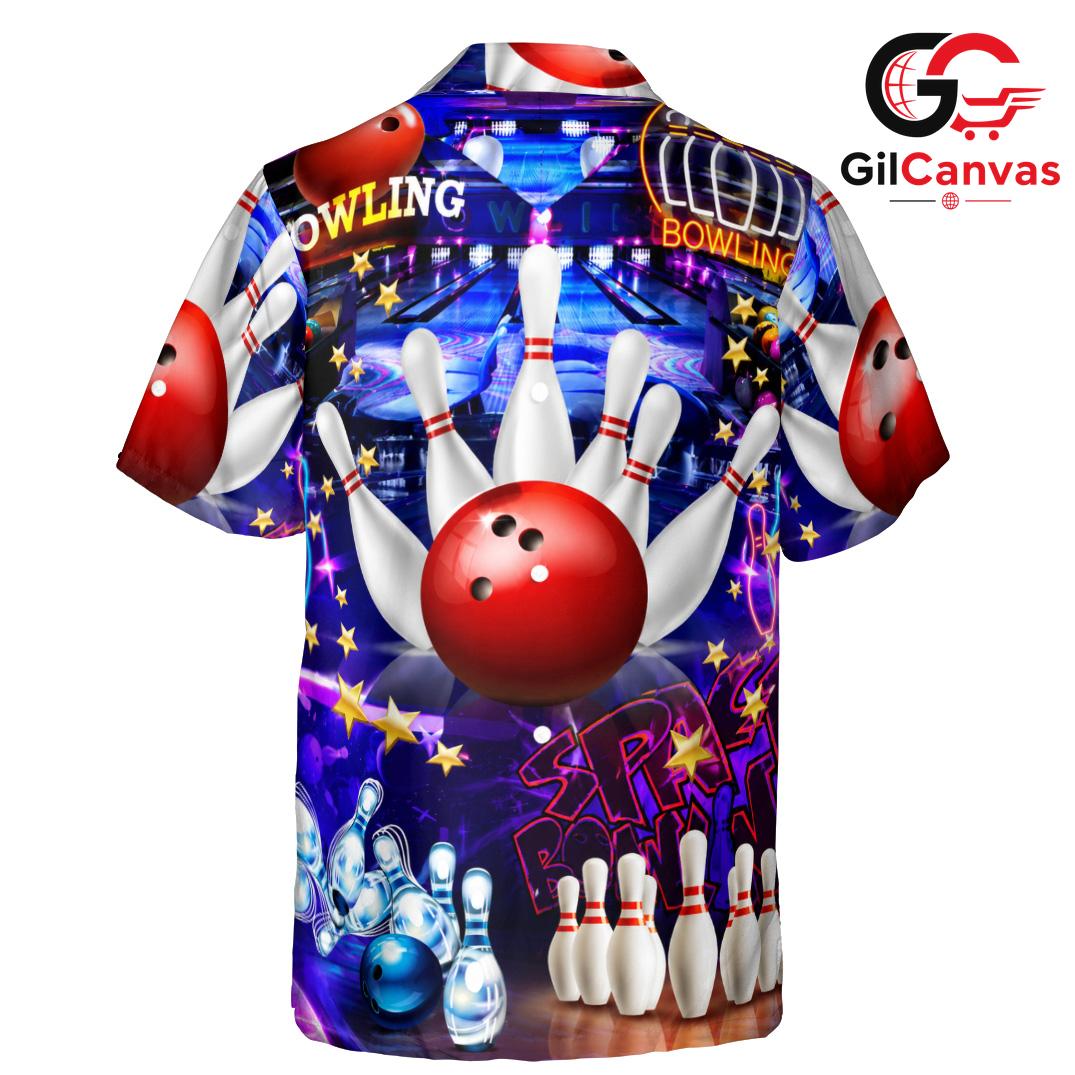 Retro Bowling Hawaiian Tee Unisex, Perfect Vintage Party Design Summer Fun