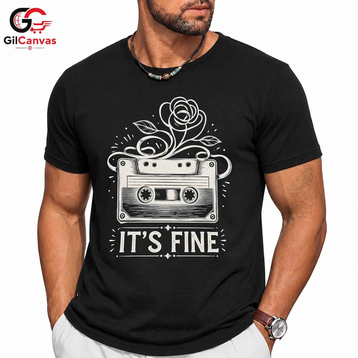 Retro Cassette Music T-Shirt Men Women Casual Vintage Design Fun Gift Apparel