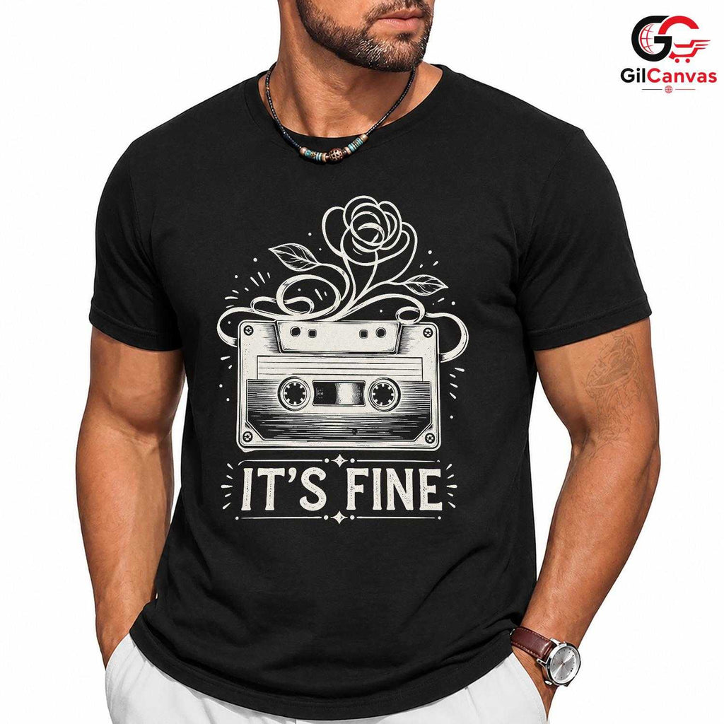 Retro Cassette Music T-Shirt Men Women Casual Vintage Design Fun Gift Apparel