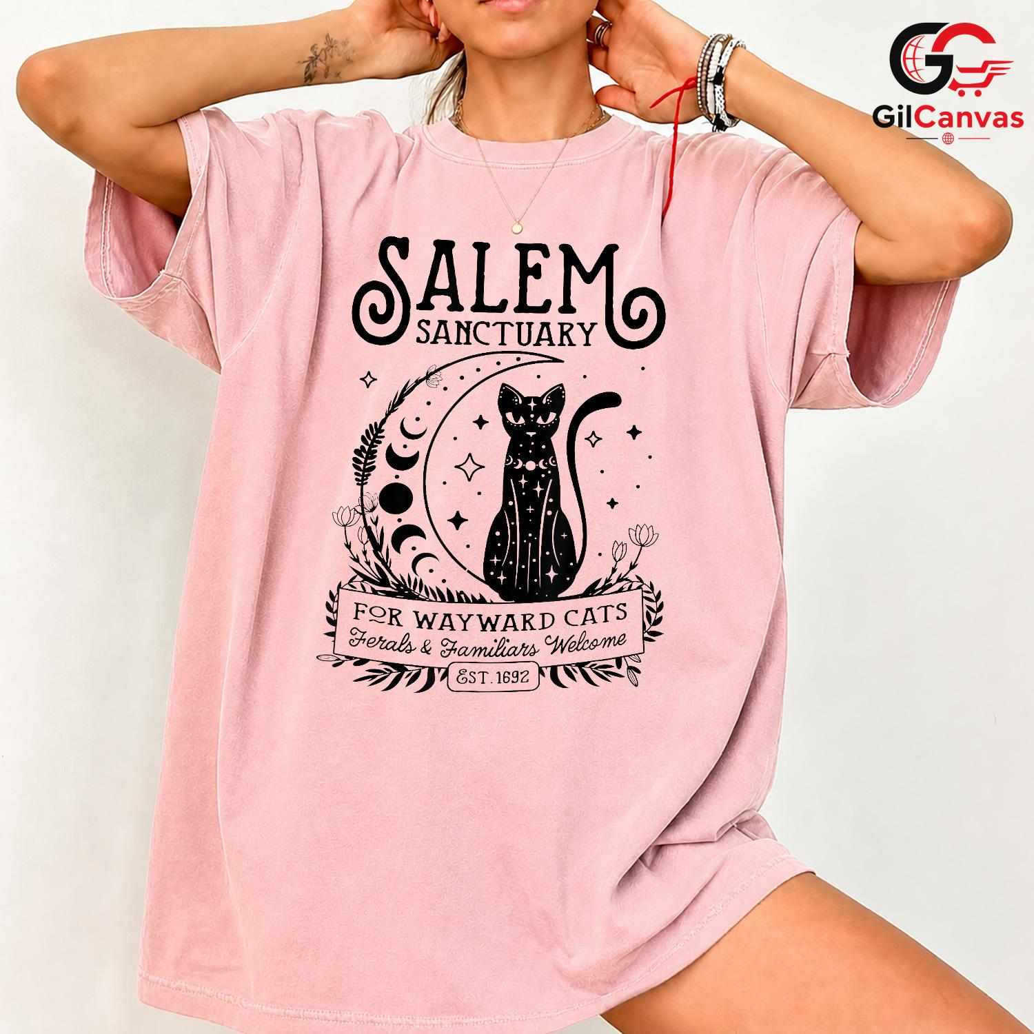 Salem Wayward Cats Halloween T-Shirt Unisex Mystical Witchy Gift For Lovers