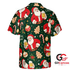 Santa Claus Tee Hawaiian Shirt Christmas Party Ideal Men Fun Holiday Wear
