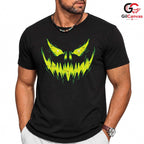 Scary Jack O Lantern Face Tee Shirt Unisex Spooky Trick Or Treat Party Costume