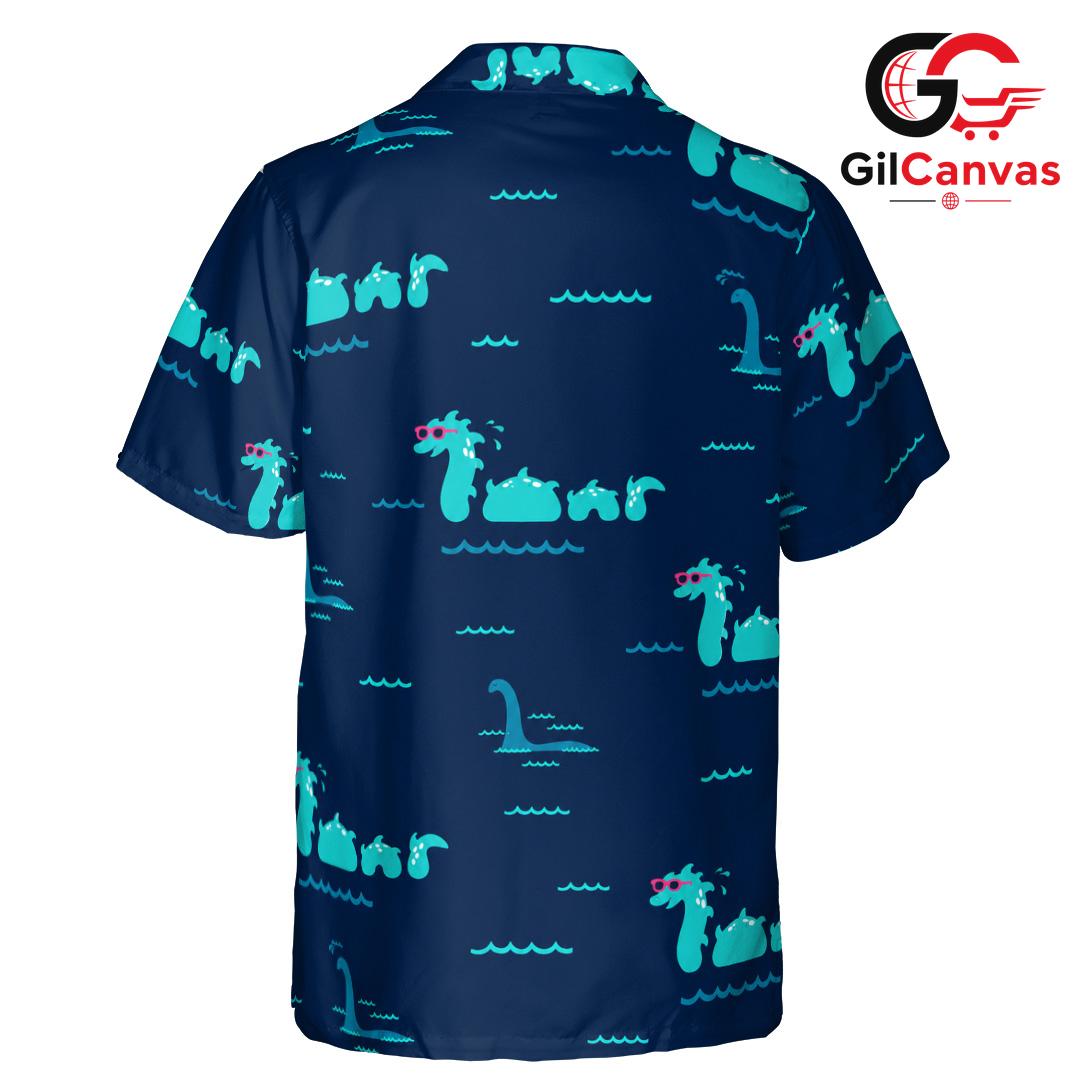 Sea Serpent Tropical Style Shirt, Premium Mens Beachwear For Summer Vacations