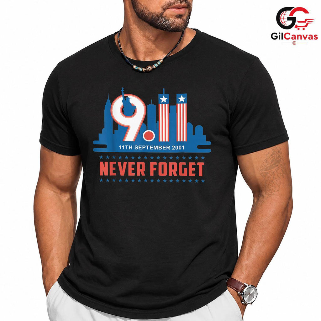 September 11 Memorial T-Shirt Unisex Patriot Day USA Flag Freedom Gift Tee